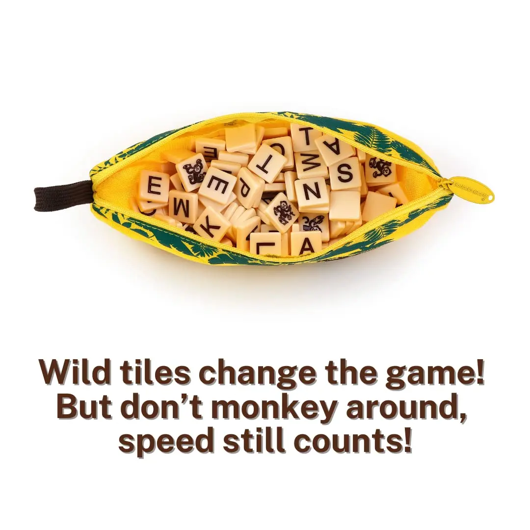 Bananagrams WildTiles Lettered Tile Game 156 g (5.5 oz) | Educational Spelling Improvement Game for Ages 7+ - view 4