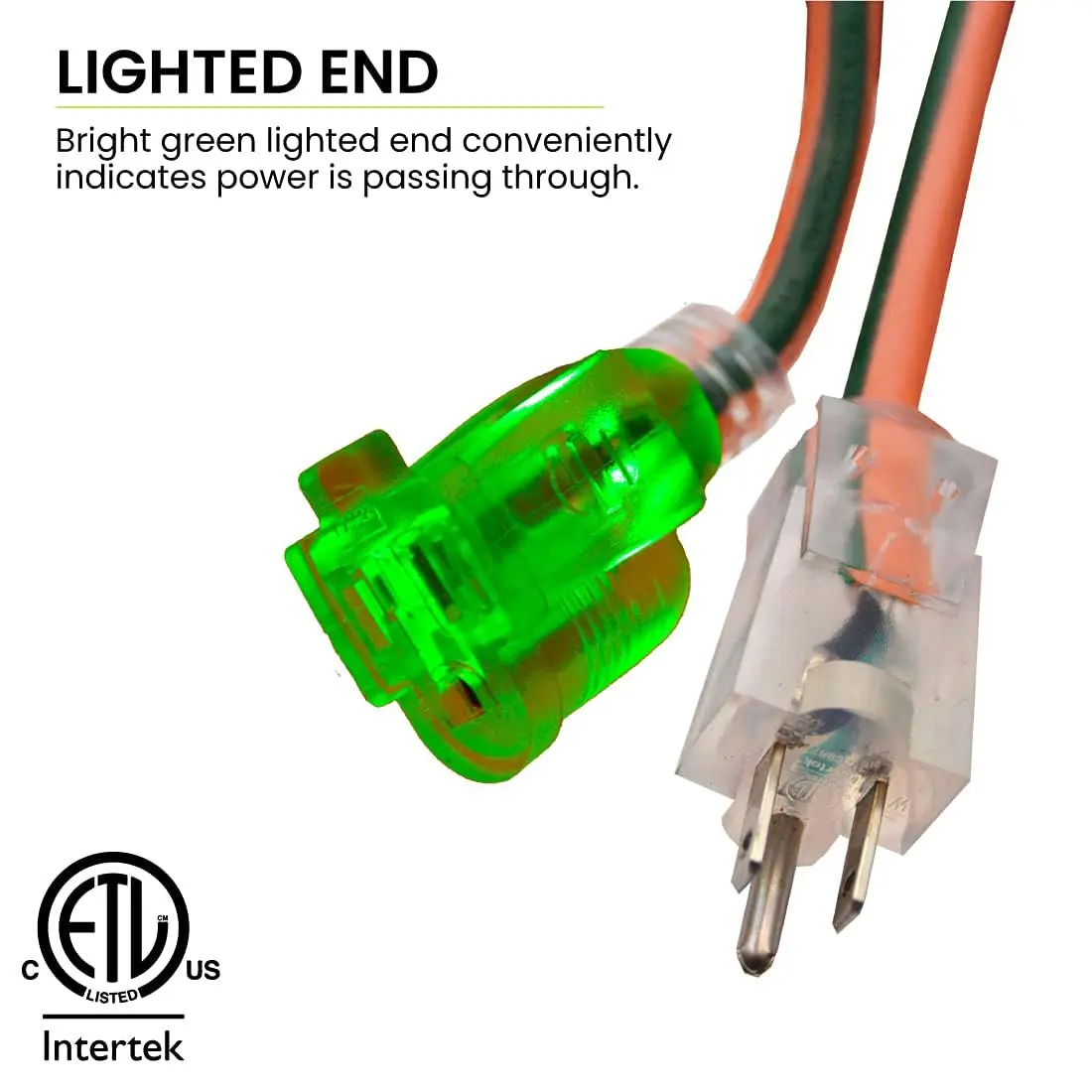 GoGreen Power GG-13725 25 ft (7.62 m) Outdoor Extension Cord with Lighted End | Heavy Duty Contractor Grade 16/3 SJTW - view 3