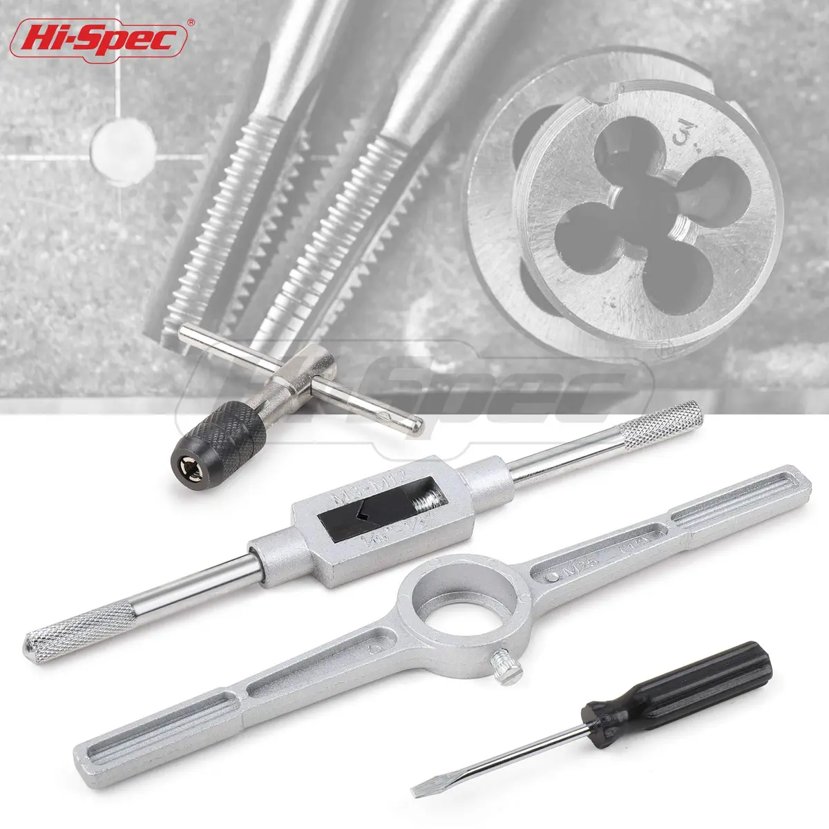 Hi-Spec 39 Piece SAE & Metric Tap & Die Set with Screw Pitch Gauge | Cut, Chase & Thread Metals - view 5