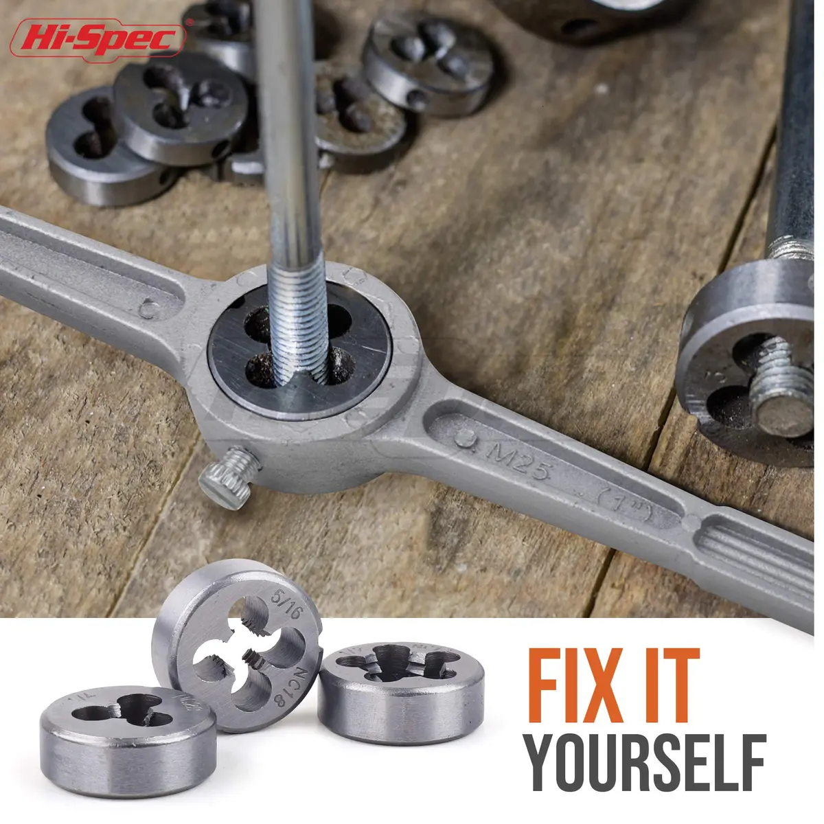 Hi-Spec 39 Piece SAE & Metric Tap & Die Set with Screw Pitch Gauge | Cut, Chase & Thread Metals - view 4
