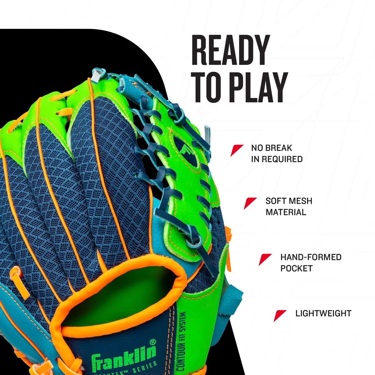 Franklin Sports Teeball Recreational Series Fielding Glove 9.5" | Lightweight, Ready to Play, Kids-Friendly - view 3