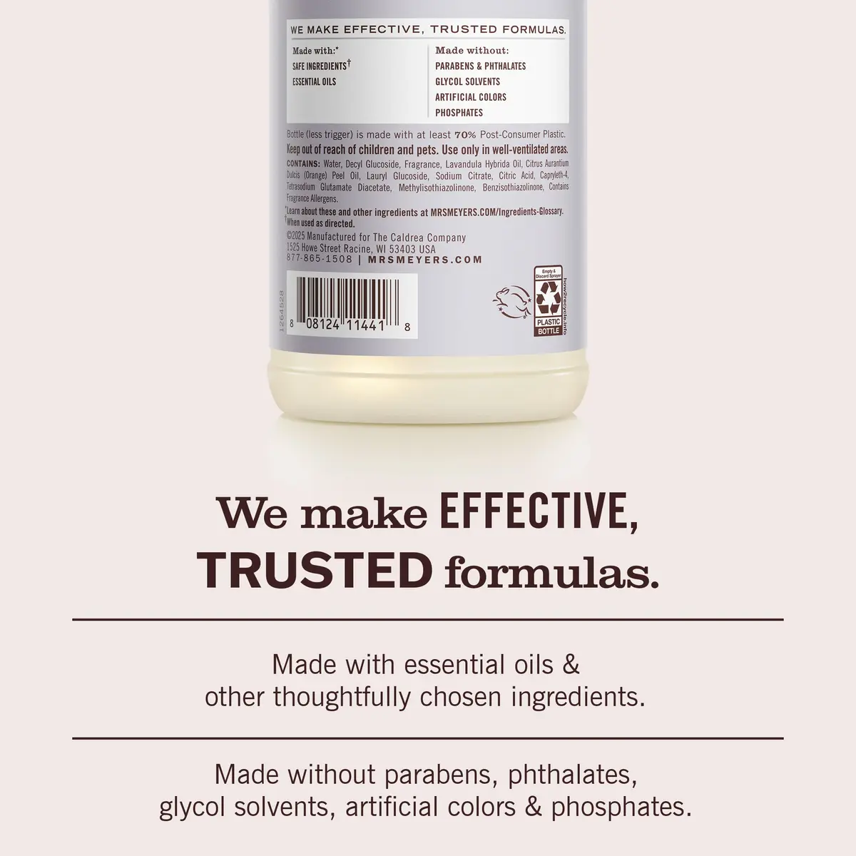 Mrs. Meyer's Clean Day Multi-Surface Cleaner Lavender 1.42 L (48 Fl Oz) | Cruelty-Free, Plant-Derived Formula - view 4