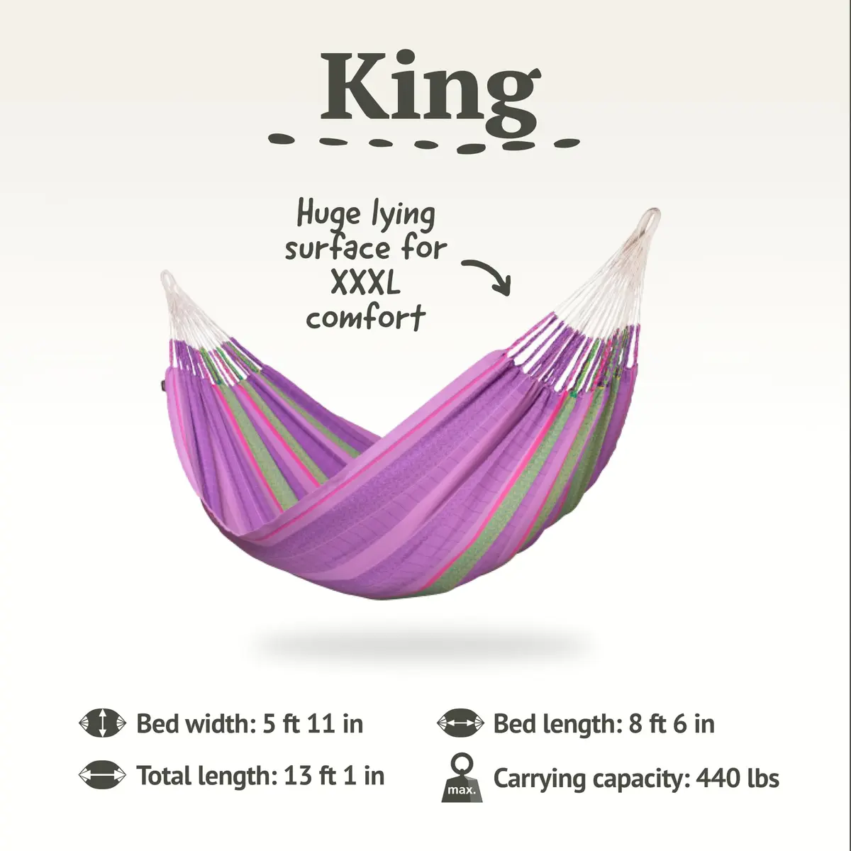 LA SIESTA Flora Blossom Organic Cotton Hammock King | Extra-Large, Soft & Durable - view 6