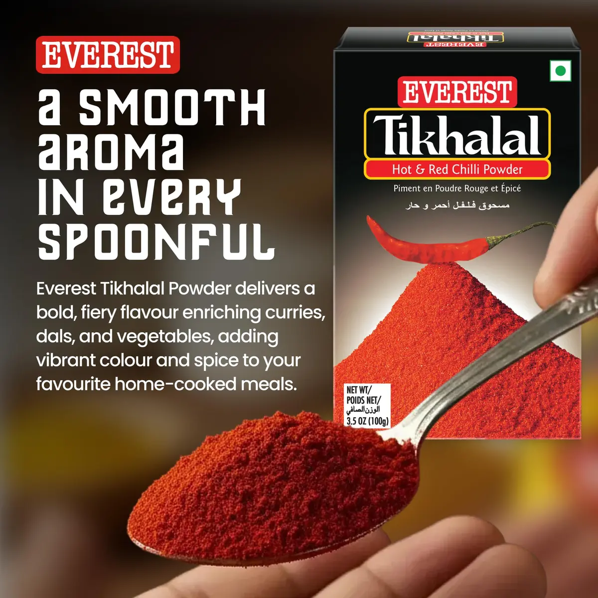Everest Tikhalal Chilli Powder 500g (17.6 oz) | Authentic Indian Spice - view 3