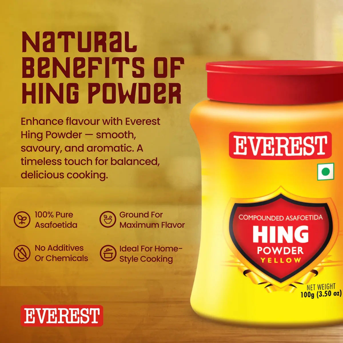 Everest Hing Powder 50 g | Vegetarian Leavening Powder for Cooking & Baking - view 6