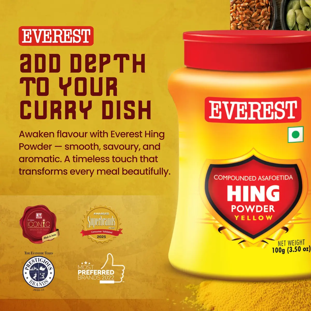 Everest Hing Powder 50 g | Vegetarian Leavening Powder for Cooking & Baking - view 2