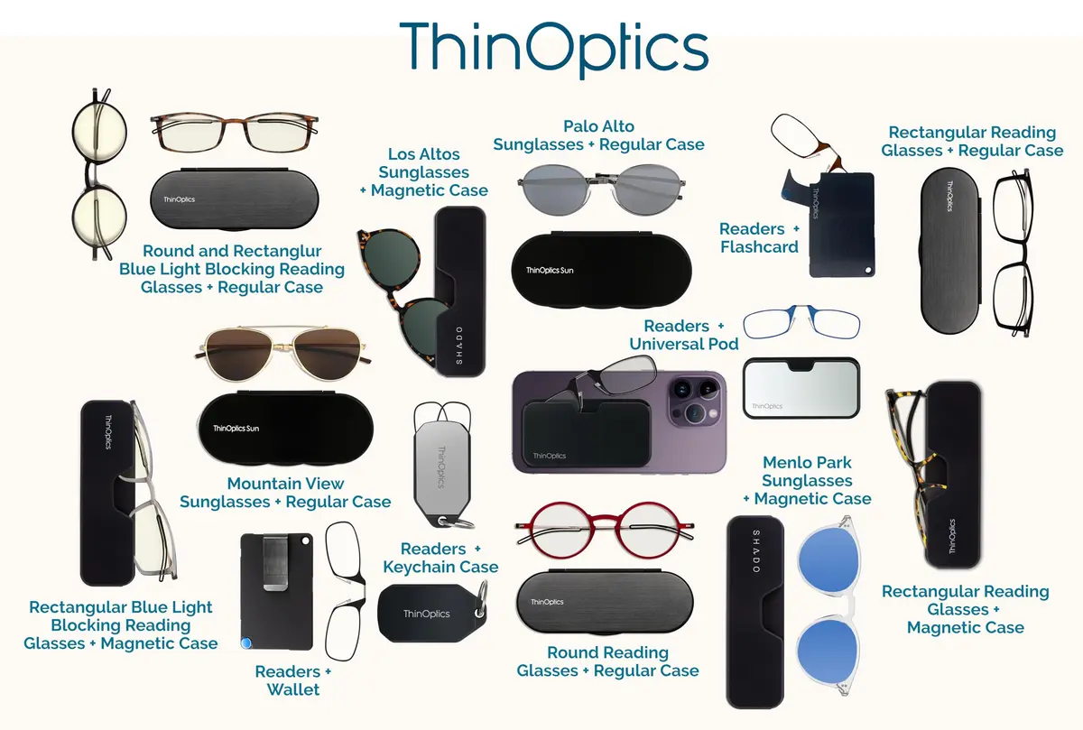 ThinOptics Pod Reading Glasses - Slim Armless Pocket Readers 2x | Ultra-Light, Portable & Durable - view 6
