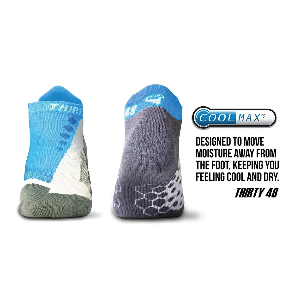 Thirty48 Running Socks for Men and Women Features Coolmax Fabric That Keeps Feet Cool & Dry - 1 Pair or 3 Pairs - view 2