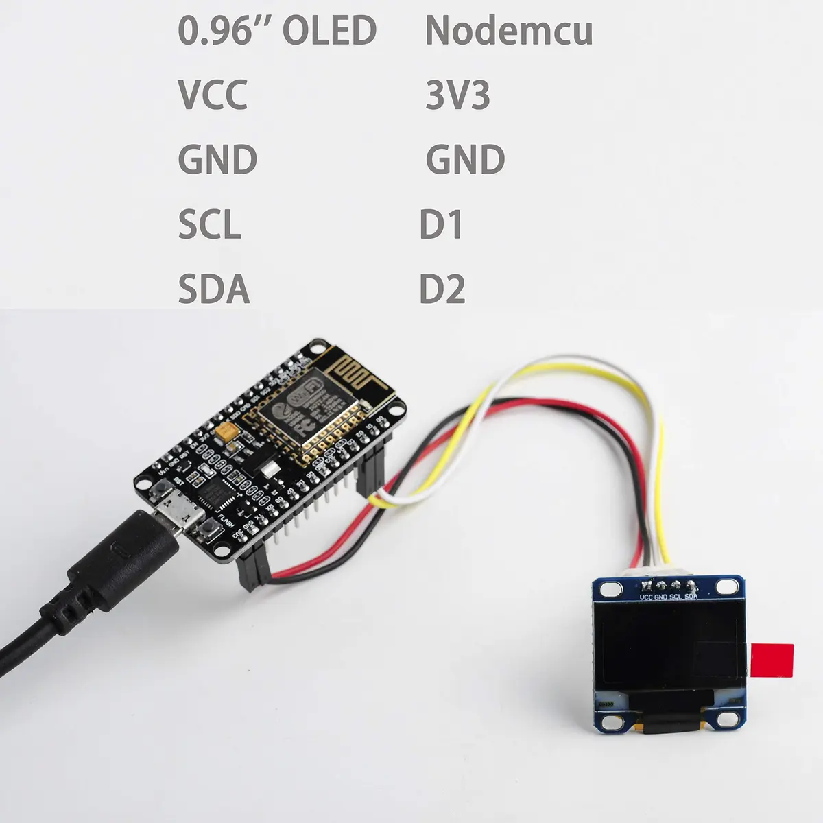 DIYmall 0.96" OLED Module I2C 128x64 Display for Arduino, Raspberry Pi | 3.3-5V, White - view 5