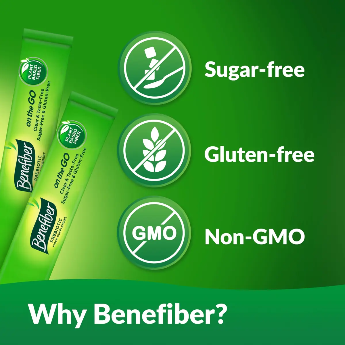 Benefiber On The Go Prebiotic Fiber Supplement Powder 196g (5.82 oz) | Digestive Health Support - view 6