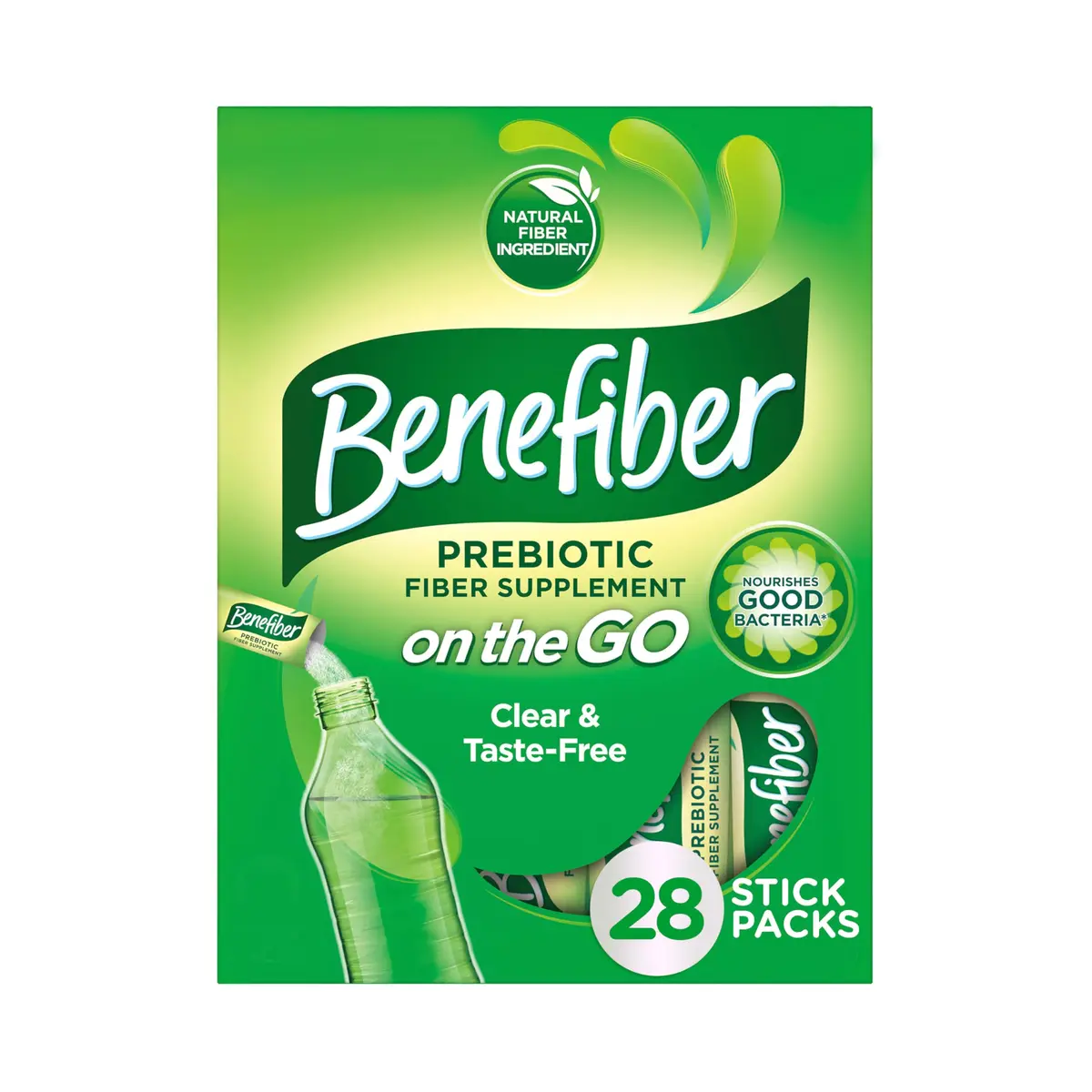 Benefiber On The Go Prebiotic Fiber Supplement Powder 196g (5.82 oz) | Digestive Health Support - main product image