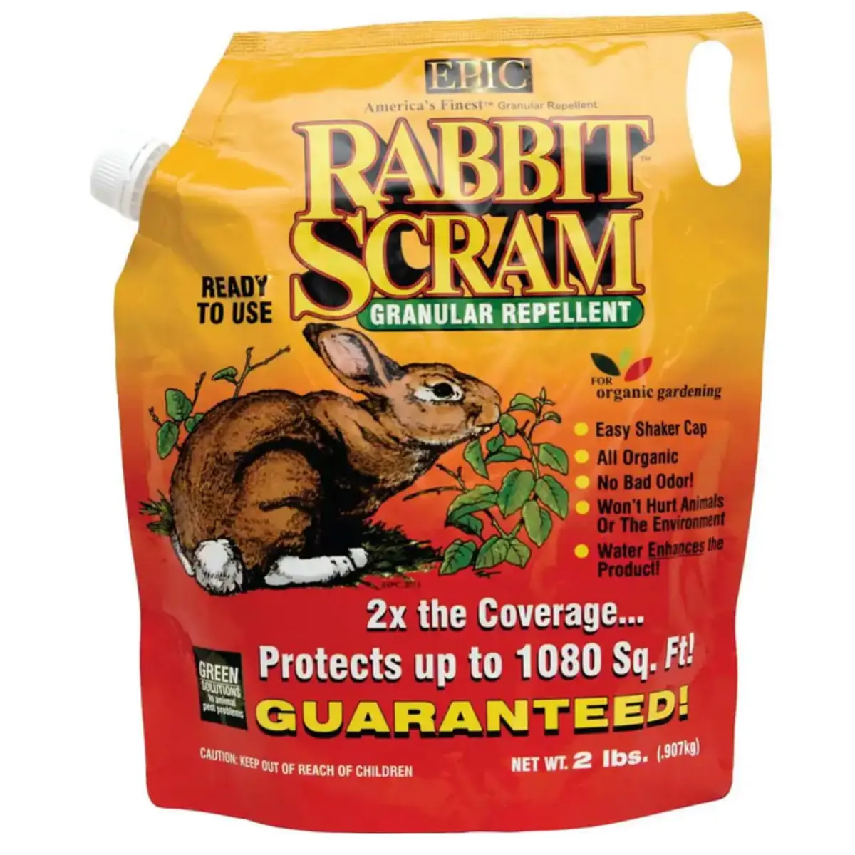 EPIC REPELLENTS Enviro Pro Rabbit Scram Granular Repellent 32 Ounce | Natural, Biodegradable Rabbit Deterrent for Gardens & Crops - main product image