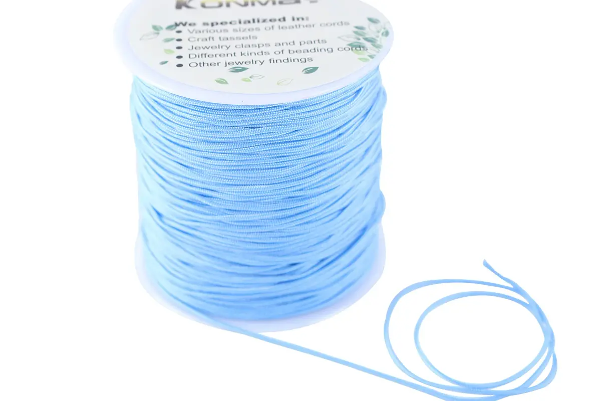 KONMAY Braided Nylon Beading Cord 1.5mm (135m/150 Yards) | Strong, Non-Stretch, Sky Blue - view 2