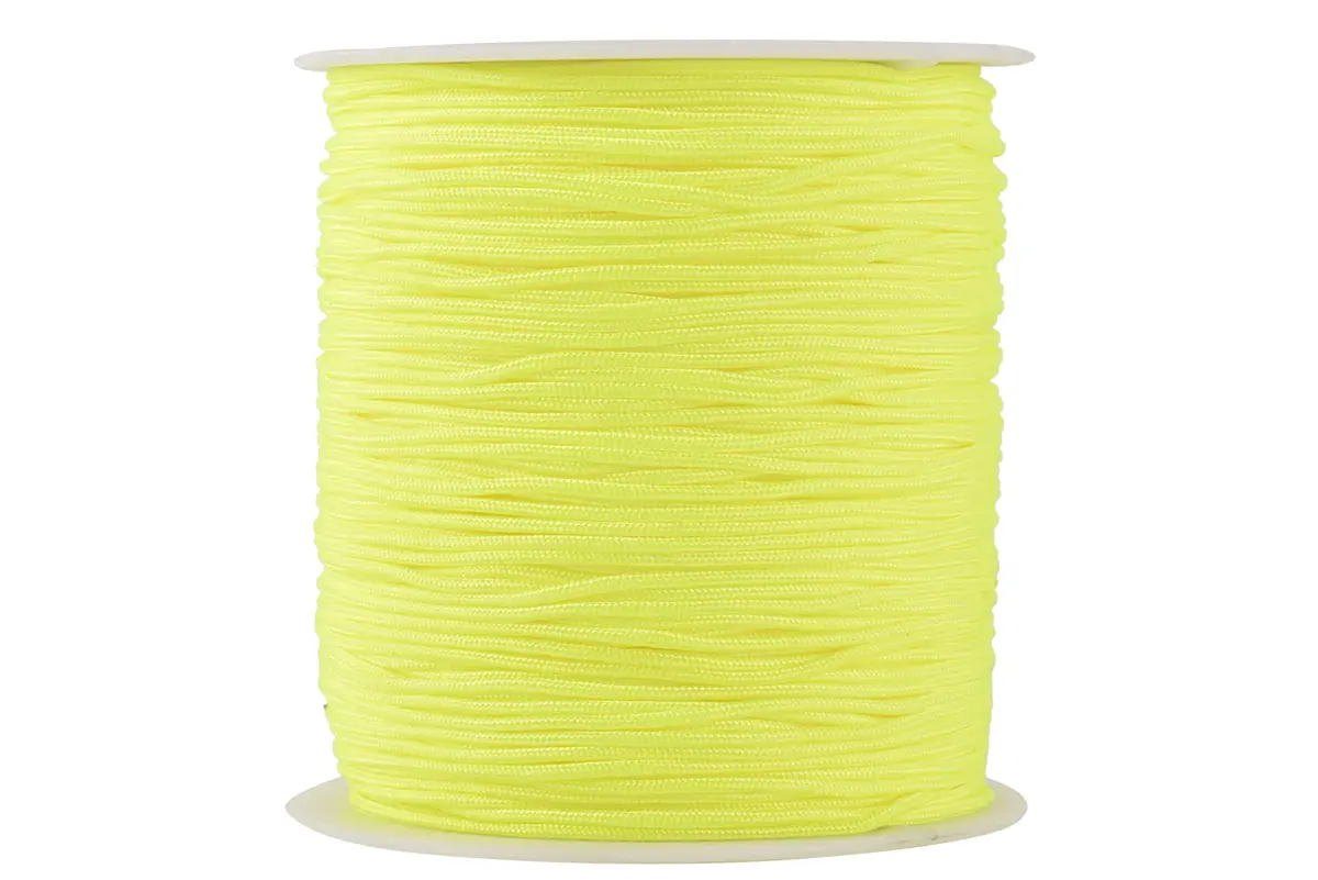 KONMAY Braided Nylon Beading Cord 1.5mm (137m) | Strong, Non-Stretch, Neon Yellow - main product image