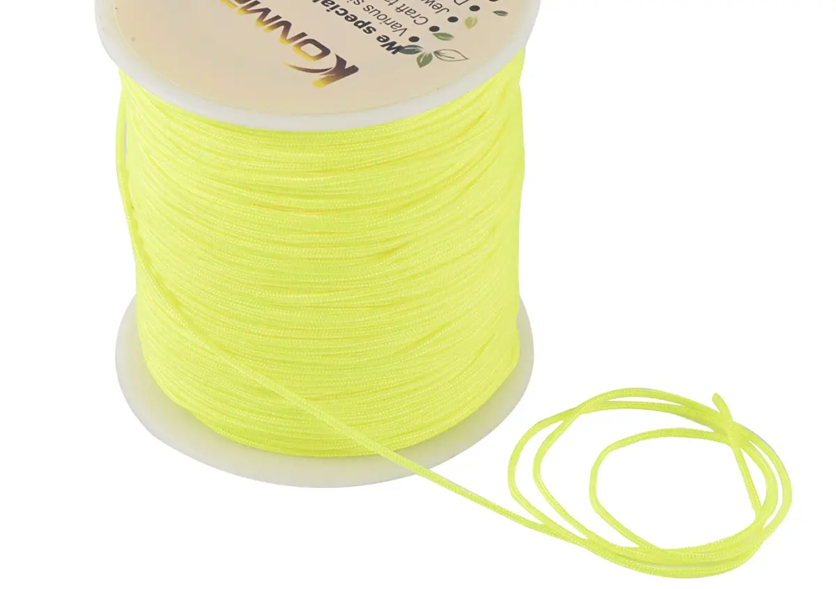 KONMAY Braided Nylon Beading Cord 1.5mm (137m) | Strong, Non-Stretch, Neon Yellow - view 2