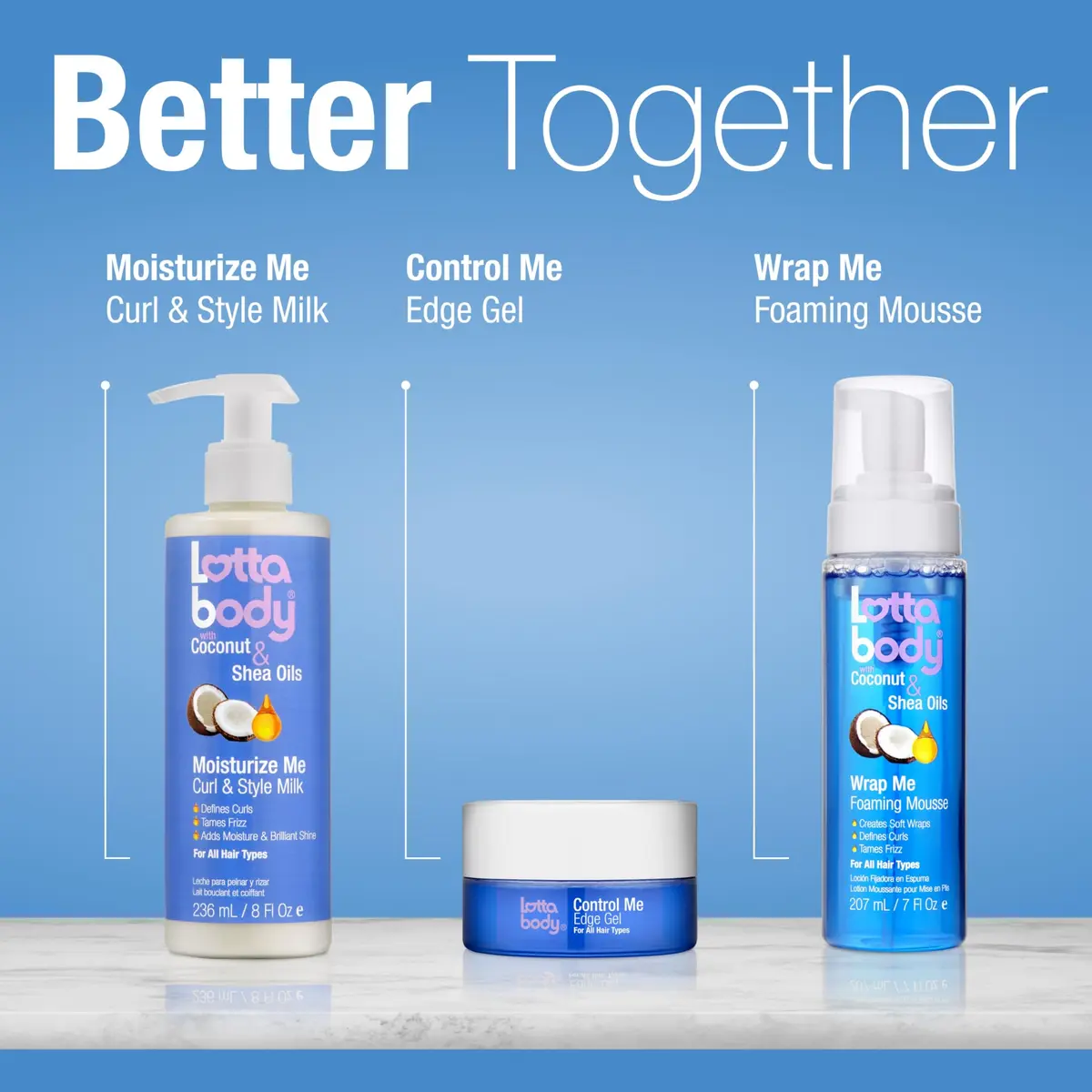 Lottabody Moisture Me Curl & Style Milk with Coconut & Shea Oils, 8 oz | Hydrates, Defines & Softens Curly Hair - view 8