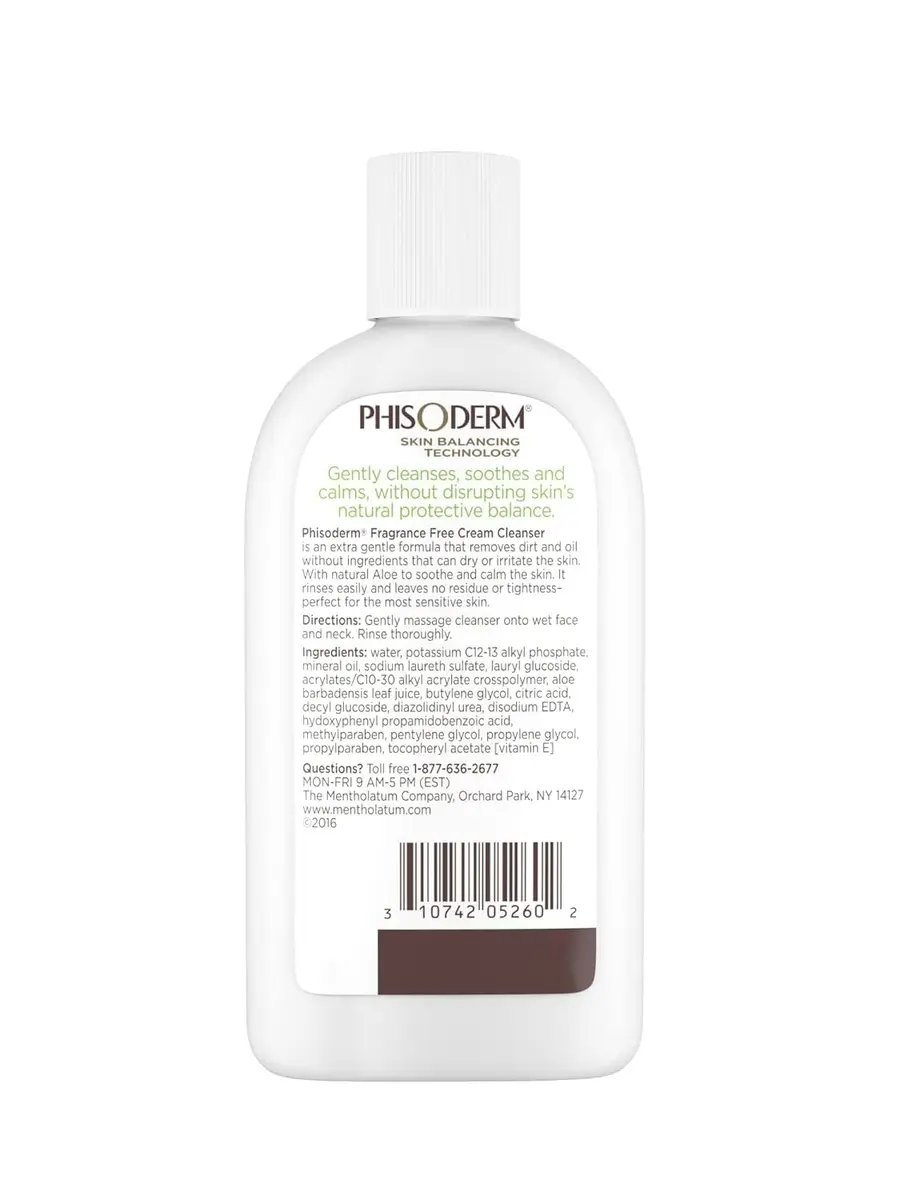 Phisoderm Fragrance Free Cream Cleanser For Sensitive Skin 540ml (18 Fl Oz) | Dermatologist Tested - view 4