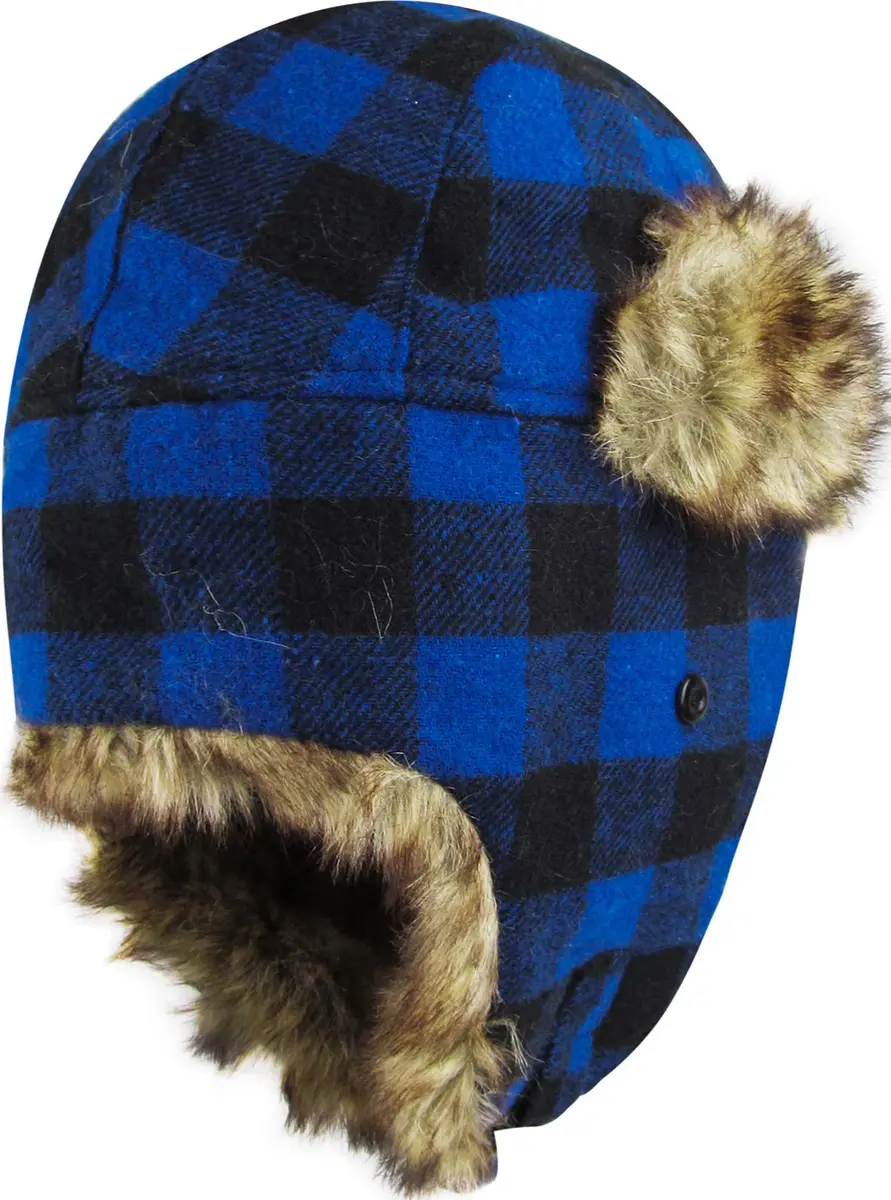 KBETHOS KBW-604 Roy-BLK Lumberjack Plaid Aviator Trapper Hat One Size | Classic Winter Style with Ear Flaps - view 4