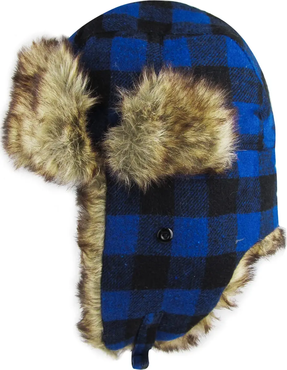 KBETHOS KBW-604 Roy-BLK Lumberjack Plaid Aviator Trapper Hat One Size | Classic Winter Style with Ear Flaps - view 3