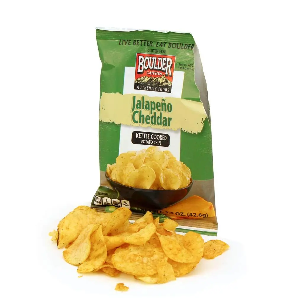 Boulder Canyon Potato Chips - Jalapeno Cheddar 1.5oz Pack of 55 | Gluten-Free, American Flavor - main product image