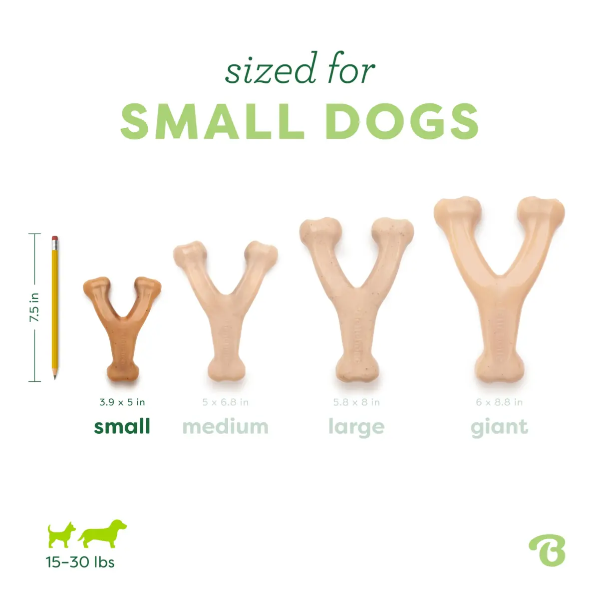 Benebone Wishbone Durable Dog Chew Toy for Aggressive Chewers, Real Chicken Flavor, Small | Tough Nylon Toy for Any Breed - view 4