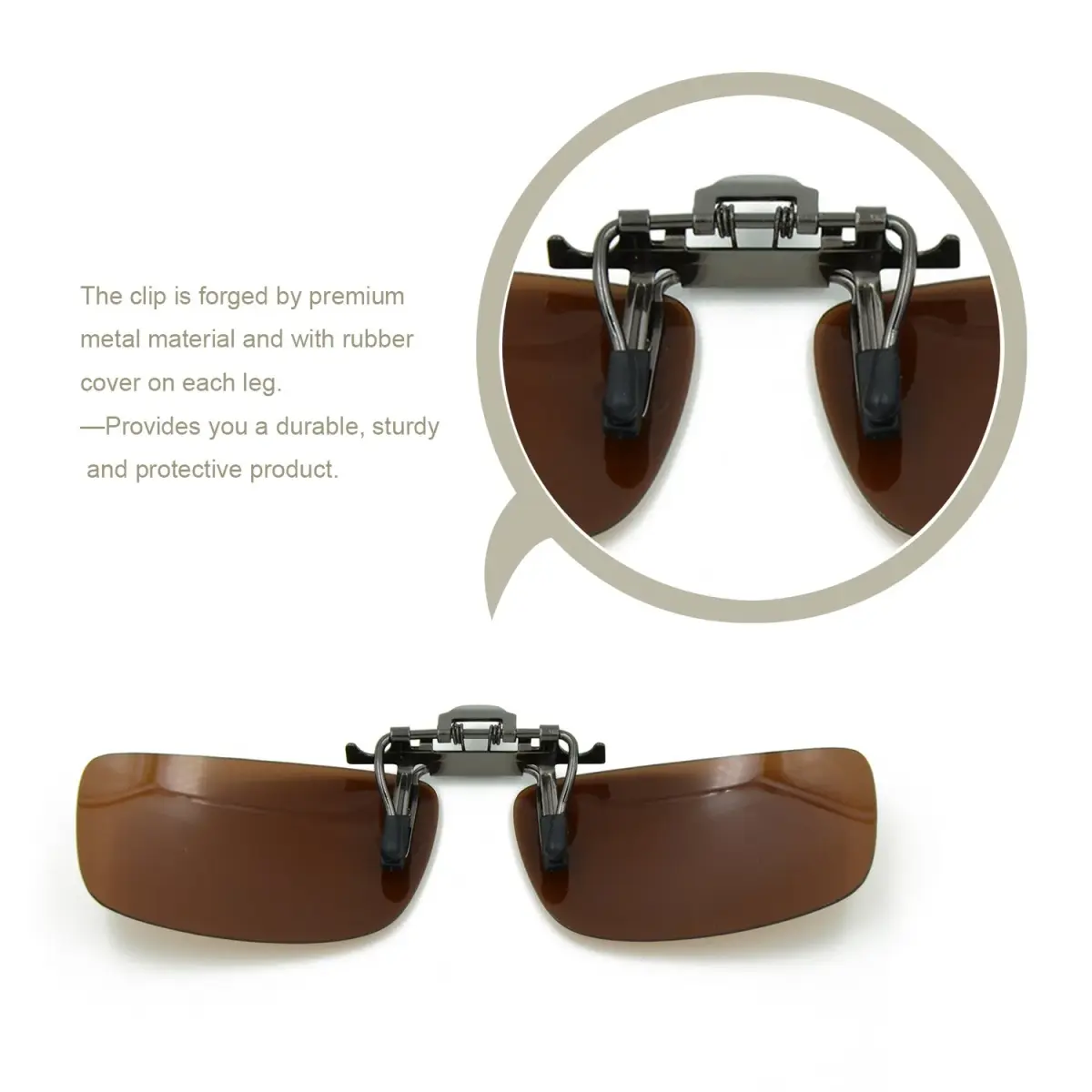 Besgoods Polarized Clip-On Flip-Up Sunglasses 60mm (2.36 inches) | Reduce Glare for Driving & Sports - view 2