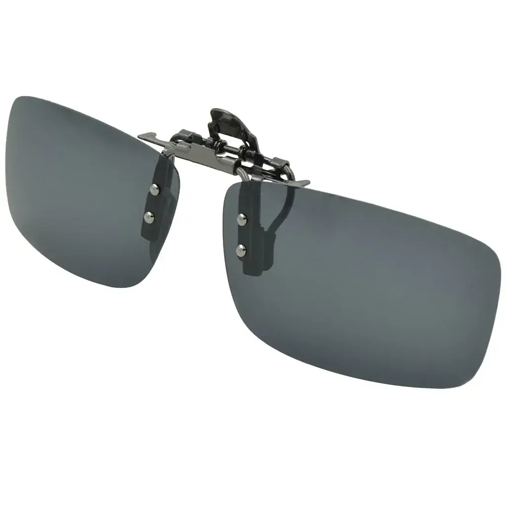 Besgoods Polarized Clip-On Sunglasses for Prescription Glasses, Black | Flip-Up UV400 Protection - main product image