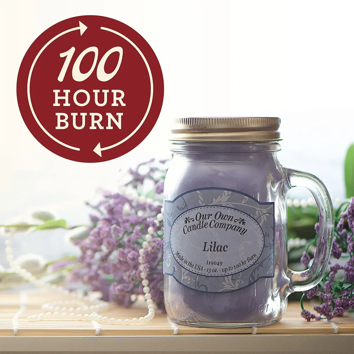 Our Own Candle Company Hot Chocolate Scented Mason Jar Candle, 13 oz | Long Lasting Cocoa & Vanilla Aroma - view 2