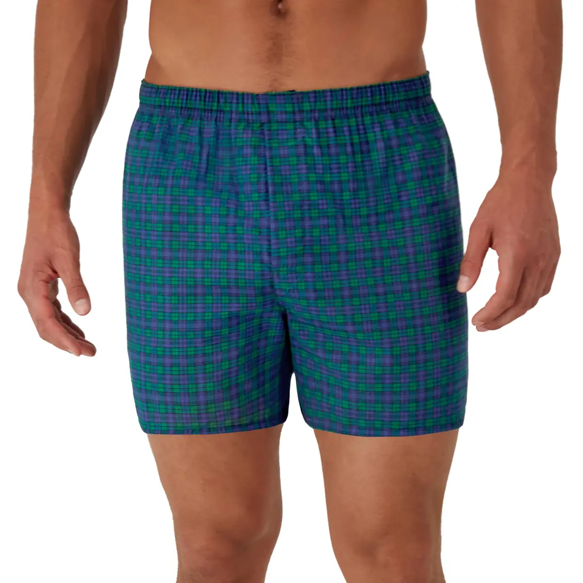Hanes Men's Tagless Boxer With Exposed Waistband 5 Pack - Assorted Plaid, 156g (5.5oz) | Breathable Cotton Blend for Daily Comfort - view 2