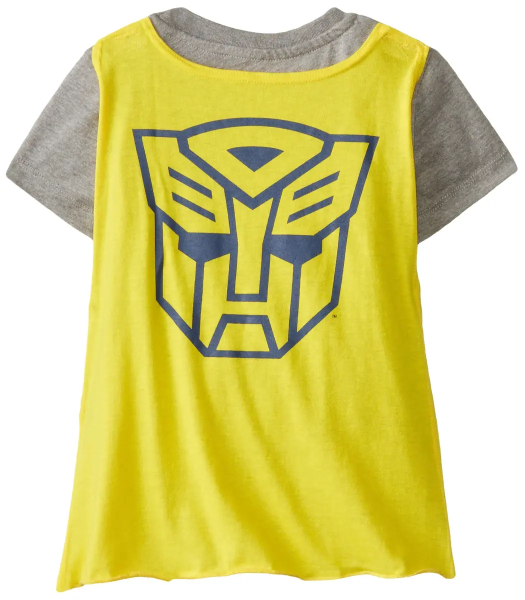 Transformers Little Boys' Bumblebee Roll Out Cape Tee, Grey, 2T | Officially Licensed Superhero Tee - view 2