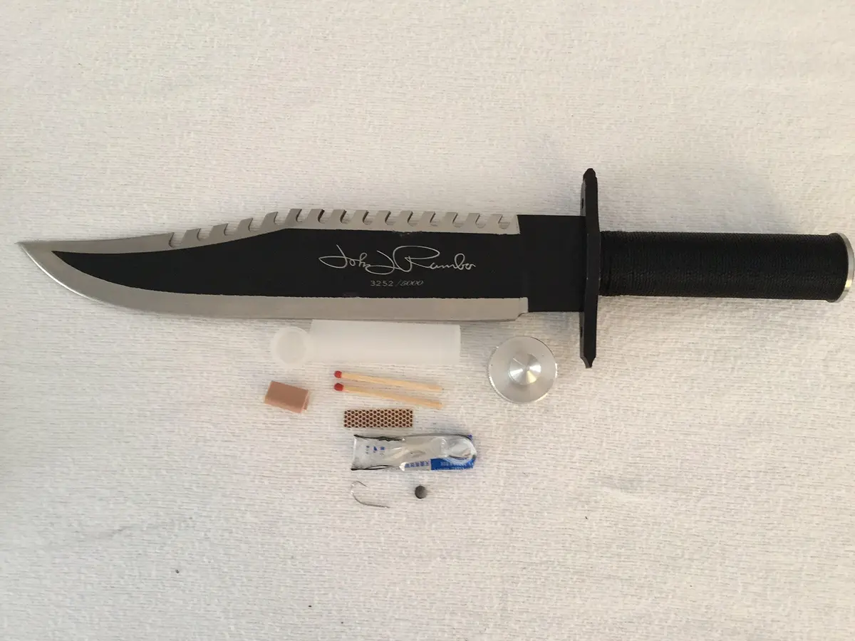 Ramboa Knives Masterpiece Collection First Blood Part II Knife | 10" Stainless Steel Drop Point Blade - view 6