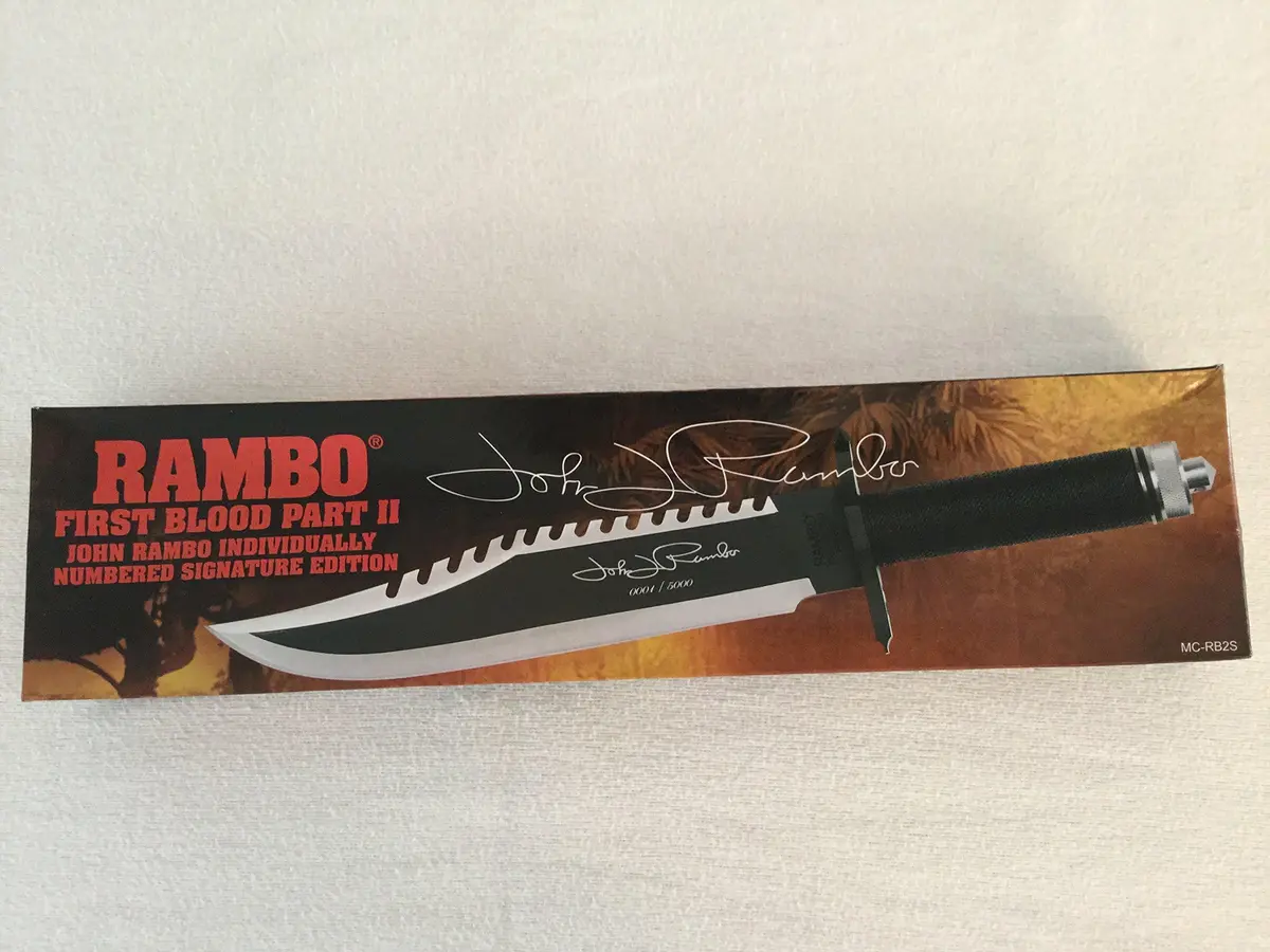 Ramboa Knives Masterpiece Collection First Blood Part II Knife | 10" Stainless Steel Drop Point Blade - view 2