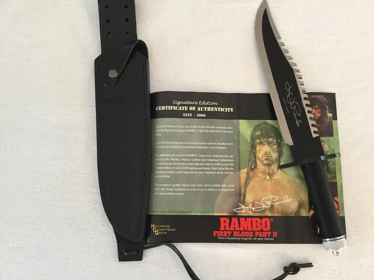 Ramboa Knives Masterpiece Collection First Blood Part II Knife | 10" Stainless Steel Drop Point Blade - view 3