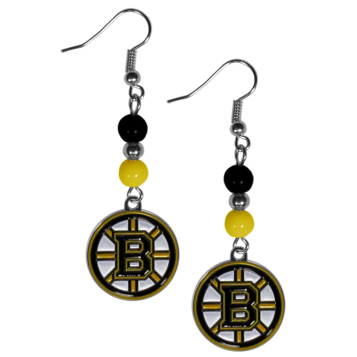 Siskiyou Boston Bruins Fan Bead Dangle Earrings One Size | Team Color, Black - main product image
