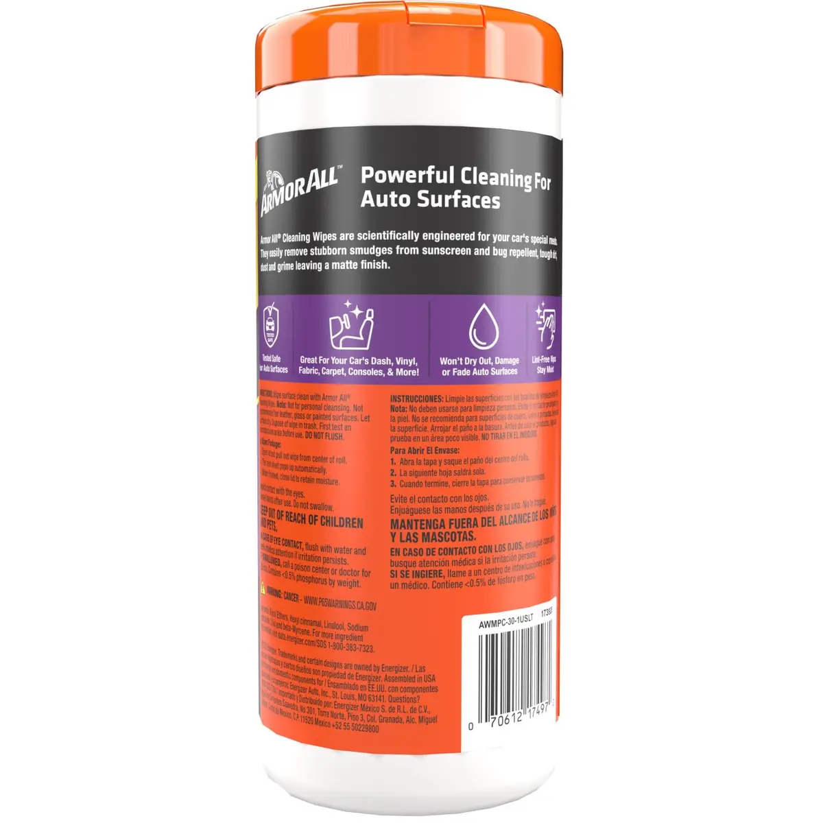 Armor All Interior Car Cleaning Wipes for Vinyl, Fabric, Carpet | Powerful Auto Surface Cleaner - view 7
