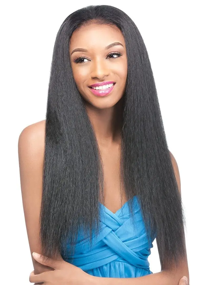 Outre ANNIE 4 (Medium Brown) - Synthetic Half Wig, 22 Inches, Yaki Straight | Natural Look & Easy Style - main product image