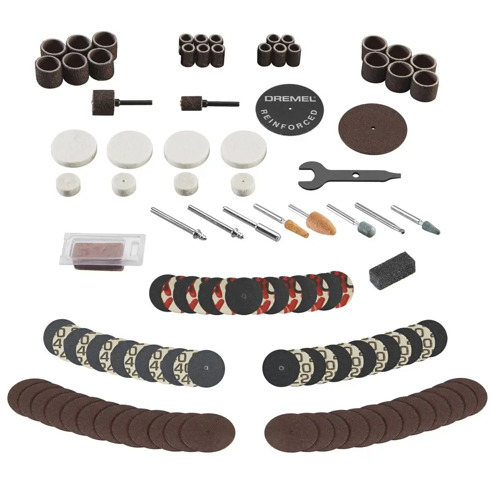 Dremel 709-02 110-Piece All-Purpose Rotary Tool Accessory Kit with Storage Case, Gray | Carving, Sanding, Grinding, Cutting, Polishing - view 2
