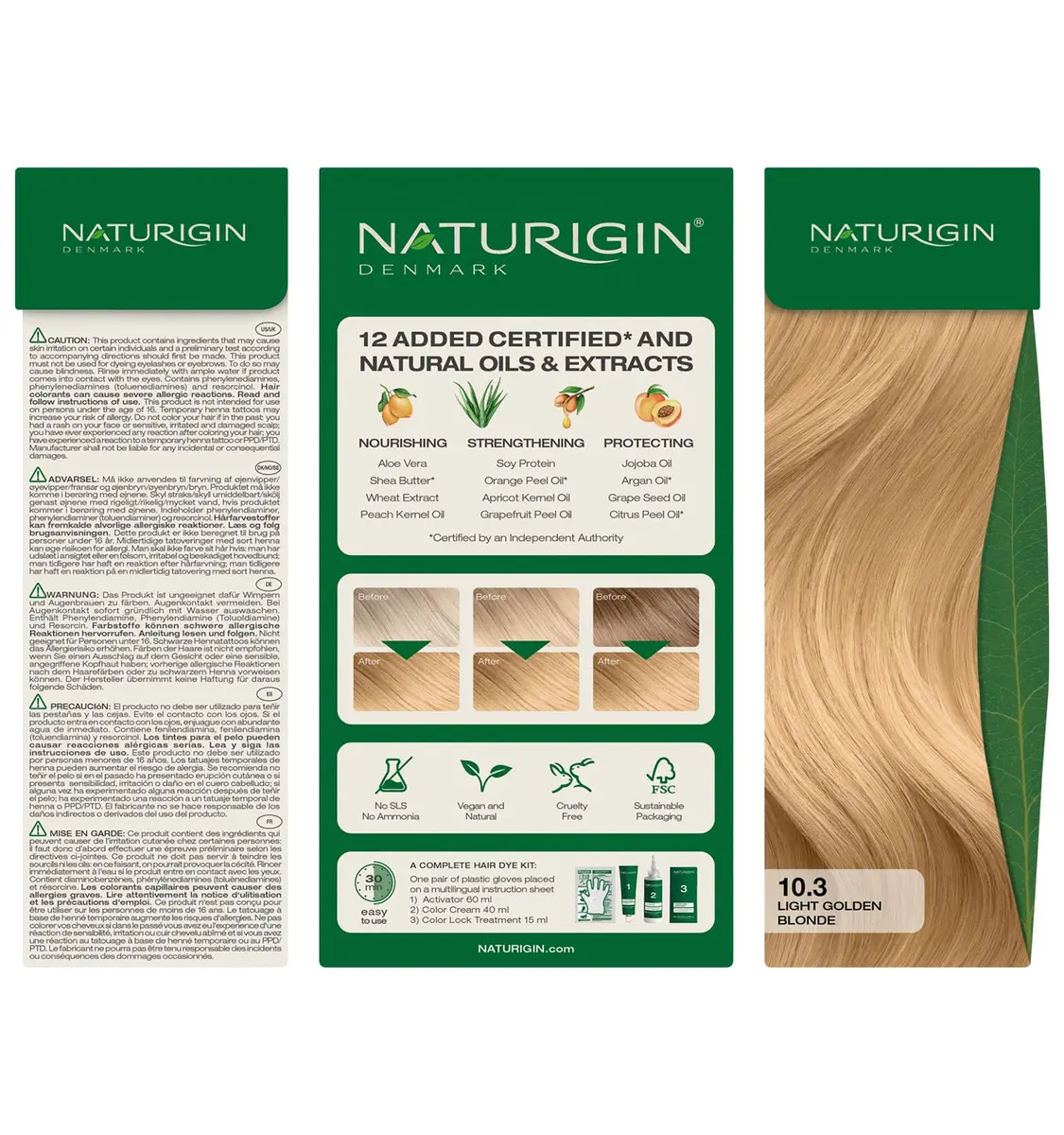 Naturigin Permanent Hair Color 10.3 Light Golden Blonde | Ammonia-Free, 100% Gray Coverage, Nourishing Formula (70-120 chars) - view 9