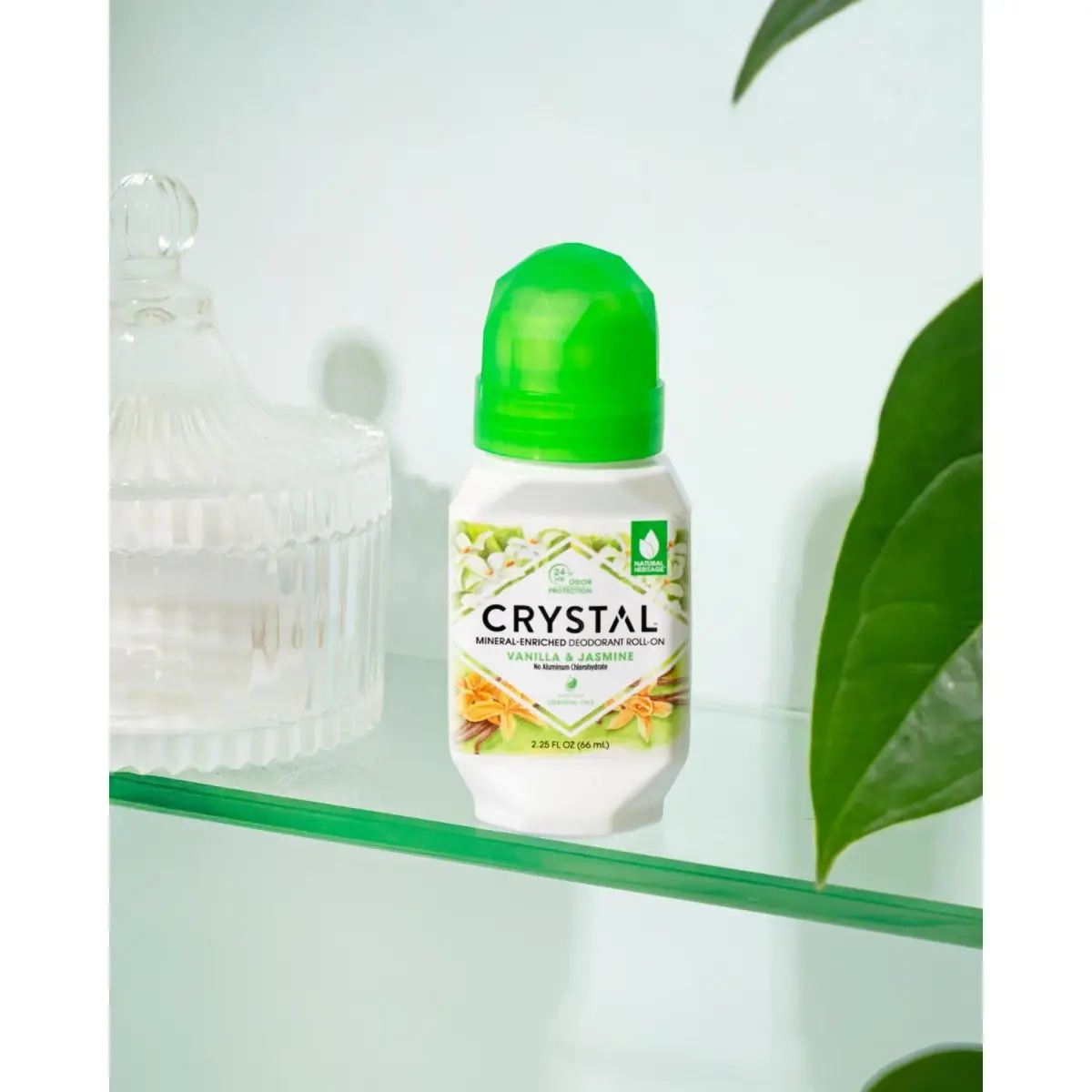 Crystal Essence Vanilla Jasmine Mineral Deodorant Roll-On 66.5ml (2.25 fl oz) | Natural Odor Protection - view 4