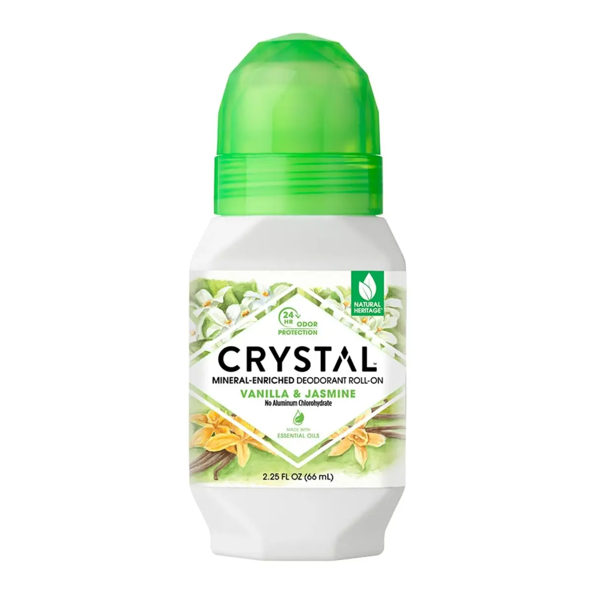 Crystal Essence Vanilla Jasmine Mineral Deodorant Roll-On 66.5ml (2.25 fl oz) | Natural Odor Protection - main product image