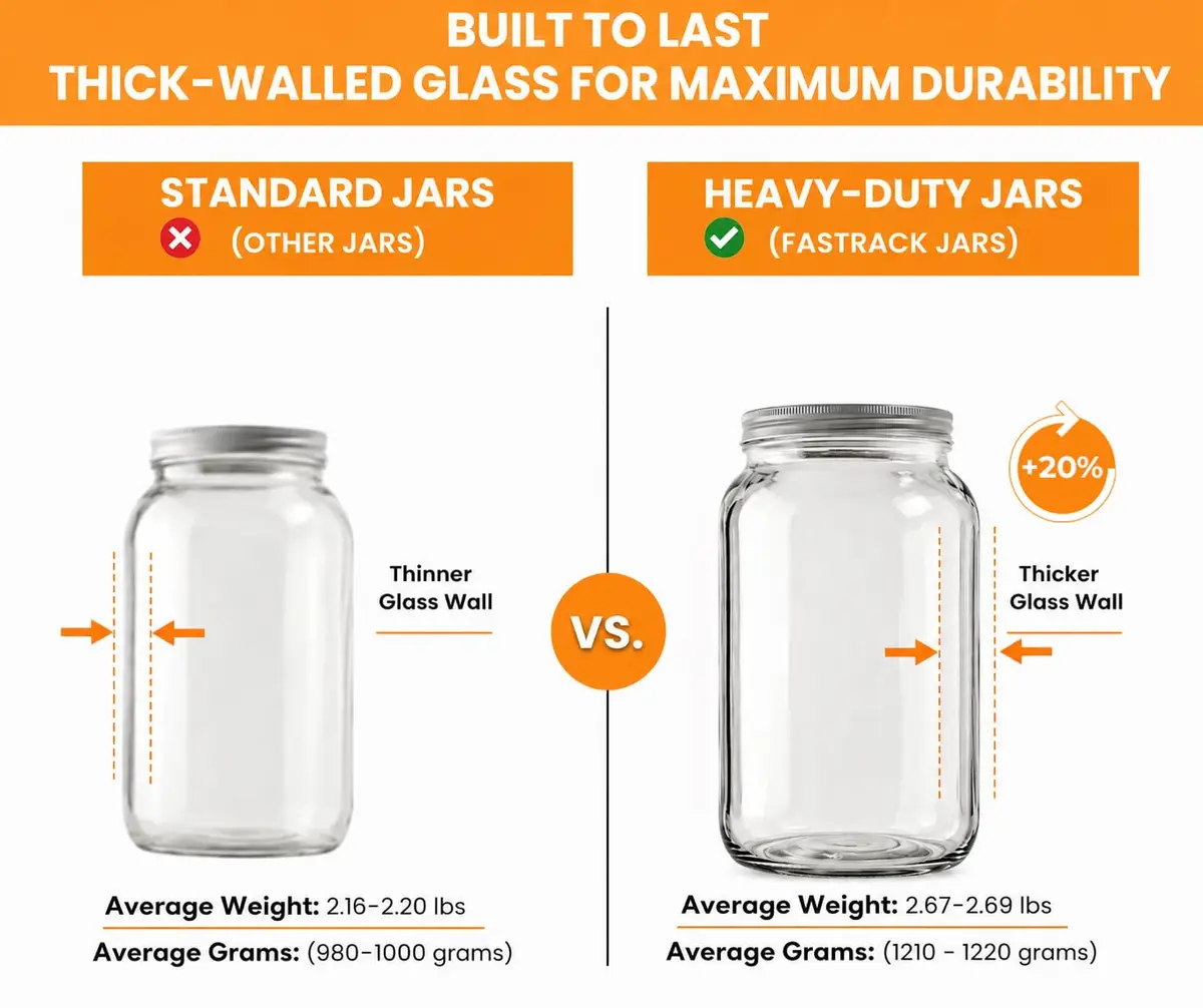 FastRack 1 Gallon Glass Jar with Lid | Wide Mouth Food Storage Container - view 5