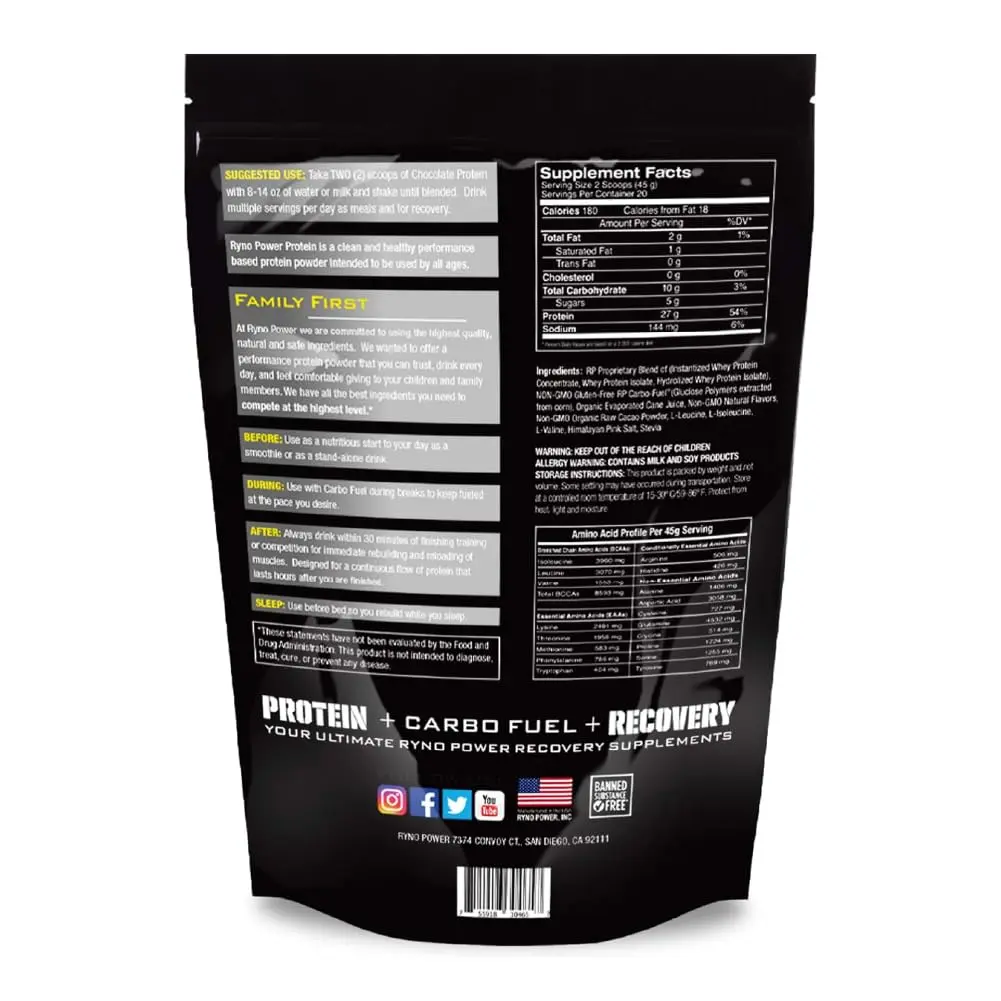 Ryno Power All Natural Whey Protein 2lb | 27g Protein & No Fillers, Gluten-Free, Non GMO - view 2