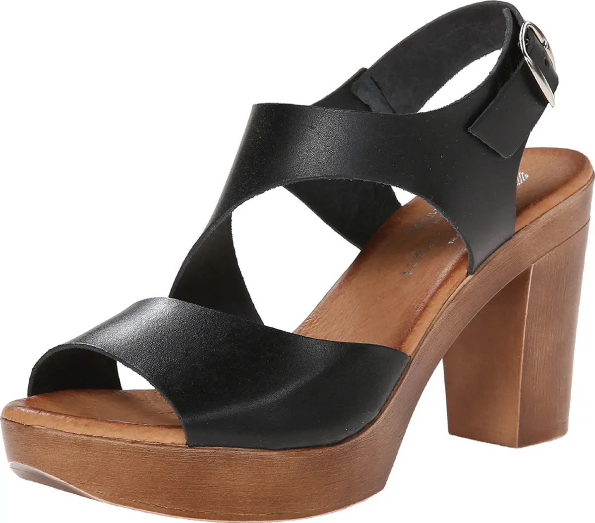 Eric Michael Ginger Black EU 41 | 3-1/2" Block Heel, Leather, Casual Dress Sandal for Women - main product image