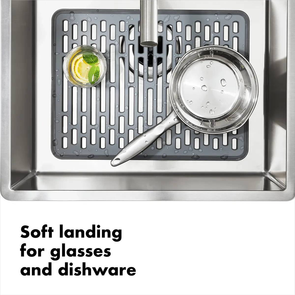 OXO Good Grips Silicone Sink Mat - Large 41.3cm (16.25") X 32.4cm (12.75") | Protects Sink & Dishes, Heat-Safe - view 3