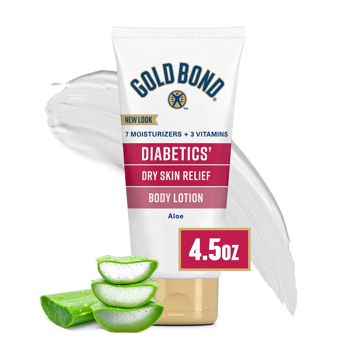 Gold Bond Diabetic Body Lotion, Dry Skin Relief with Vitamin E & Aloe, 4.5 oz (Pack of 2) | Hydrates & Soothes Flaky Skin - main product image