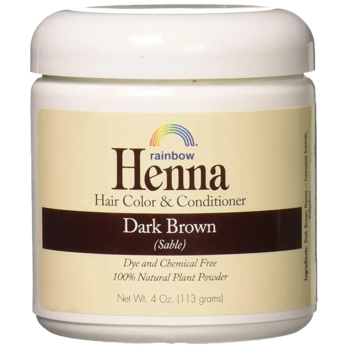 Rainbow Research Henna Hair Color and Conditioner Persian Dark Brown Sable - 4 oz | Natural Grey Coverage & Shine - main product image