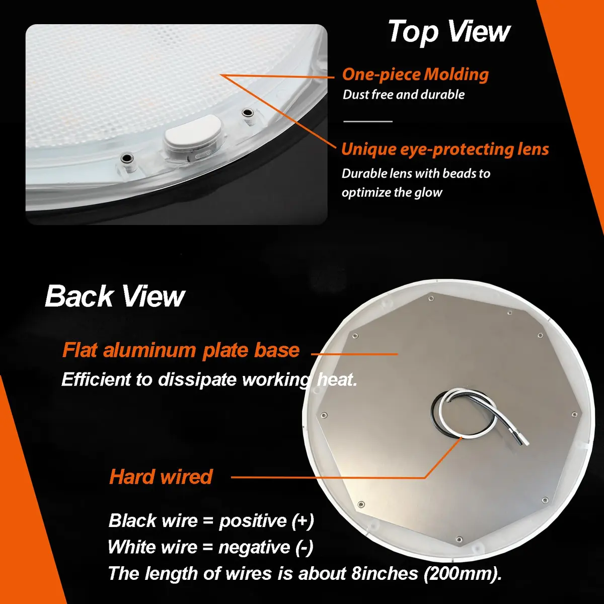 Dream lighting 12V Ceiling Light for RV & Boat | Dimmable LED Round Fixture 8.5 inch with Memory Function - view 5