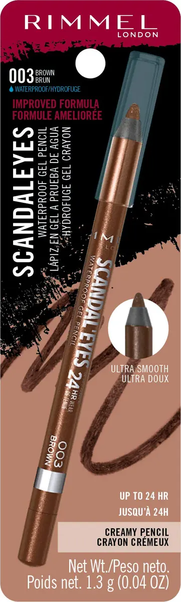 Rimmel Waterproof Gel Pencil Eyeliner 0.04oz | Long-Wearing, Smudge-Proof, Brown - view 2