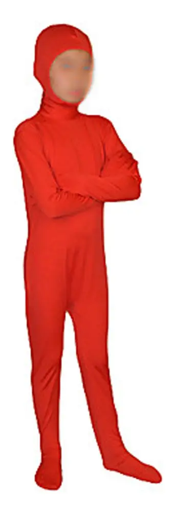 Seeksmile Kids Costume Full Body Zentai Suit Face Open (Kids Large, Red) | Halloween Costume for Boys - main product image