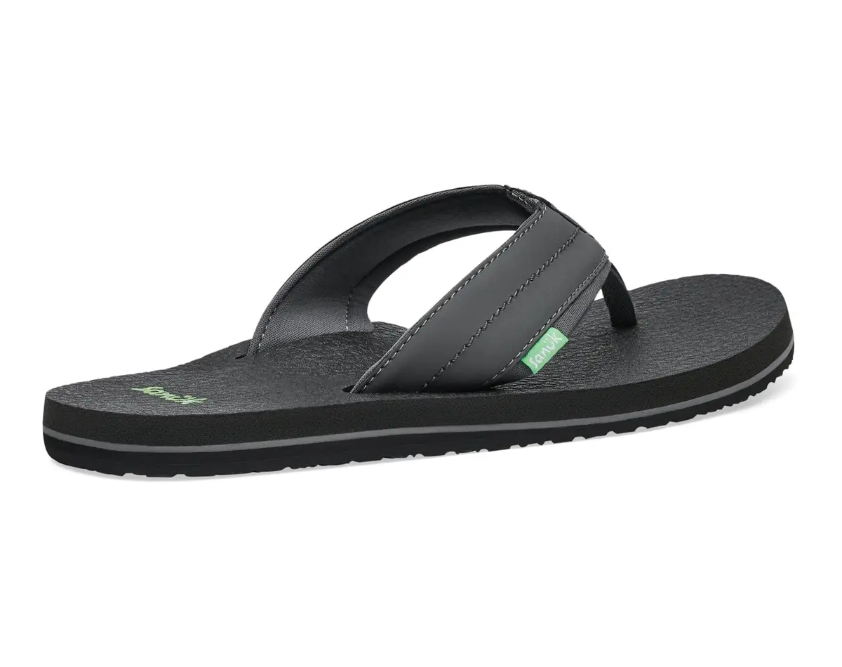 Sanuk Beer Cozy IV Mens Flip Flops - Memory Foam Beach Sandals, Charcoal, 11 | All-Day Comfort & Eco-Friendly - view 6